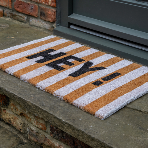 Printed Novelty Greeting Coir Door Mat 45cm x 75cm - Indoor and Sheltered Outdoor Use