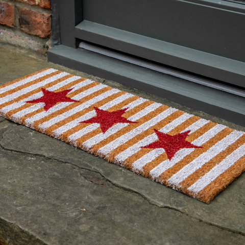 Printed Novelty Stars Coir Door Mat 27cm x 70cm - Indoor and Sheltered Outdoor Use