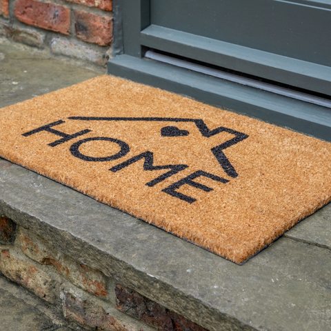 Printed Novelty Home Sign Coir Door Mat 45cm x 75cm - Indoor and Sheltered Outdoor Use